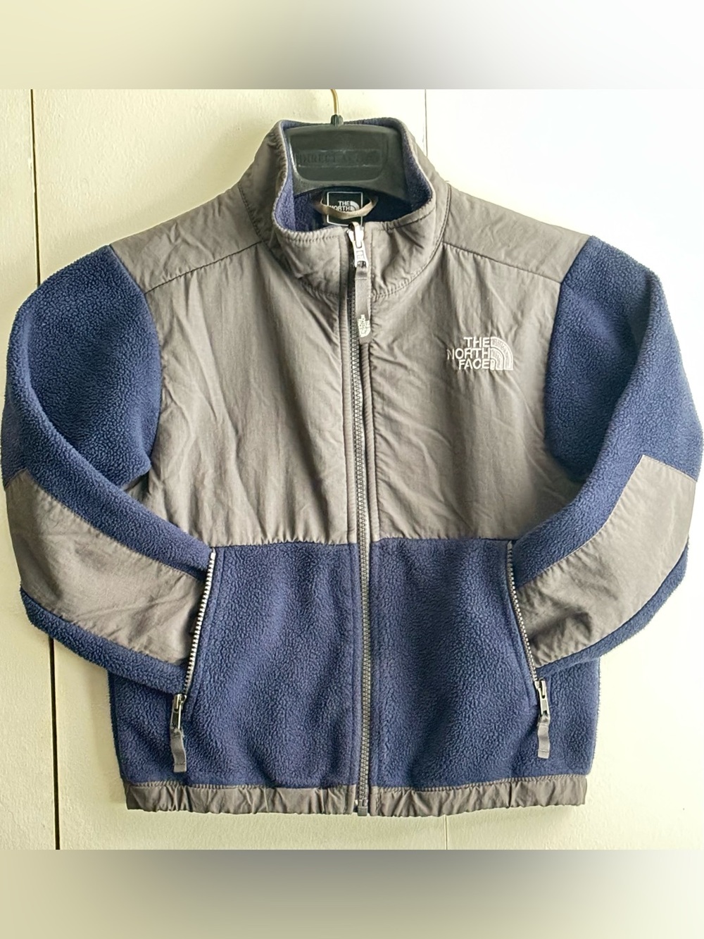 THE NORTH FACE KIDS DENALI ZIPPERED JACKET BLUE/GRAY, size 6